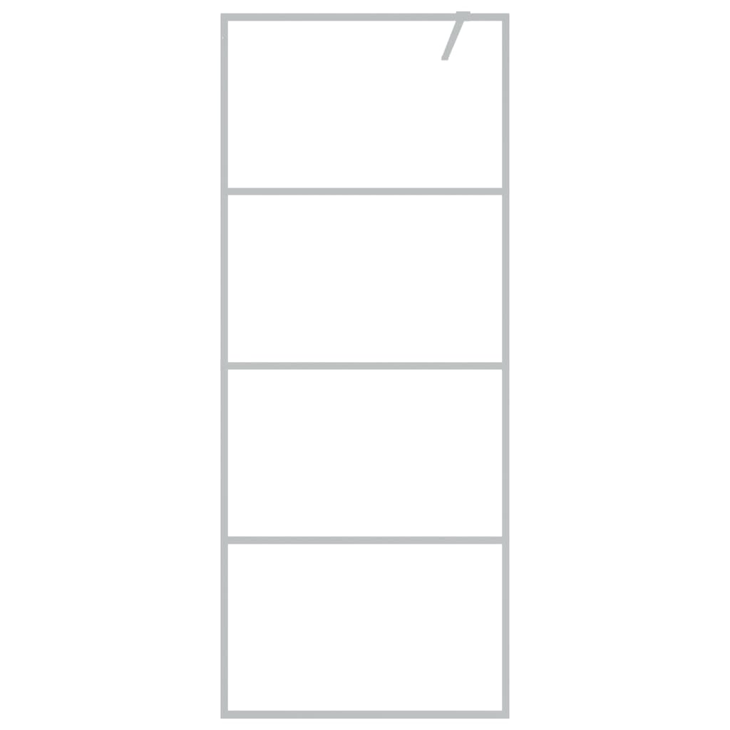 Vidaxl Walk-in Shower Mall 80x195 cm de vidrio transparente de vidrio de plata