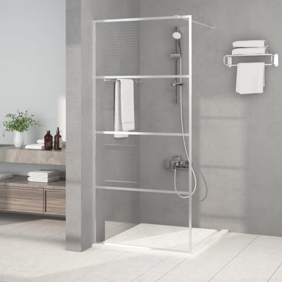 VIDAXL Walk-In Show-In Wall 90x195 cm Transparent ESG Glass Colorato d'argento