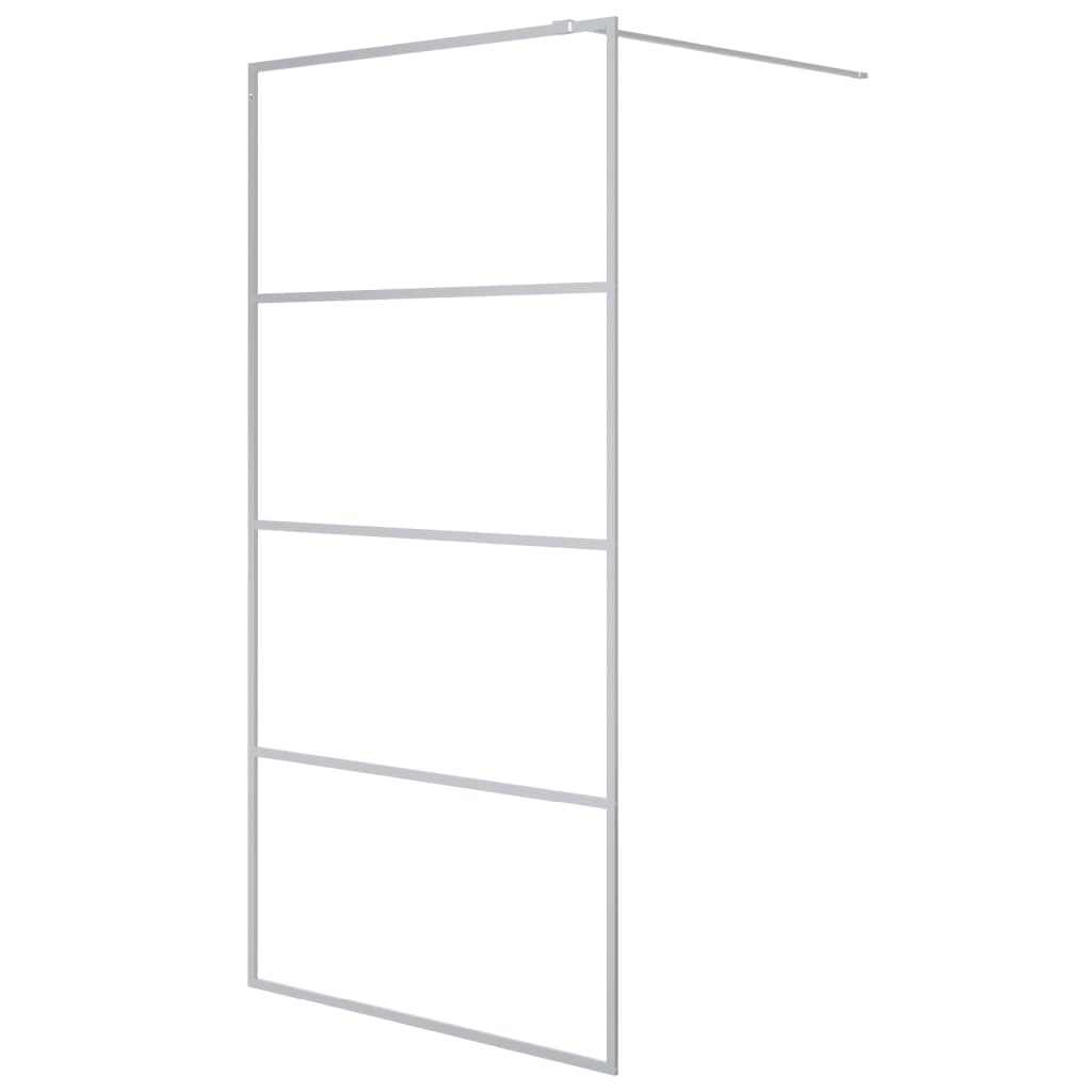 Vidaxl Walk-In Shower Mall 100x195 cm de vidrio transparente de vidrio de plata
