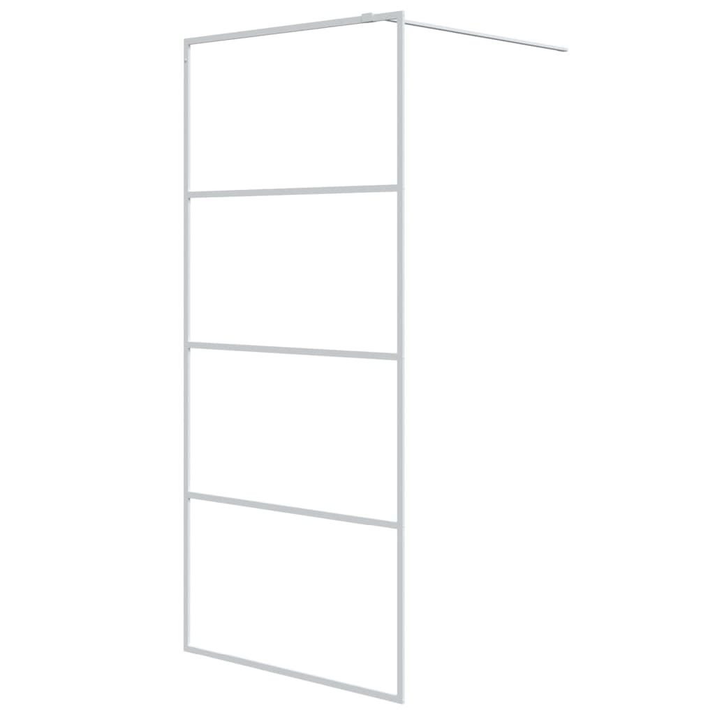 Vidaxl Walk-In Shower Mall 90x195 cm de vidrio ESG transparente blanco