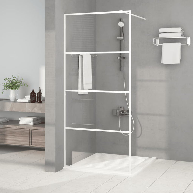 Vidaxl Walk-In Shower Mall 90x195 cm de vidrio ESG transparente blanco