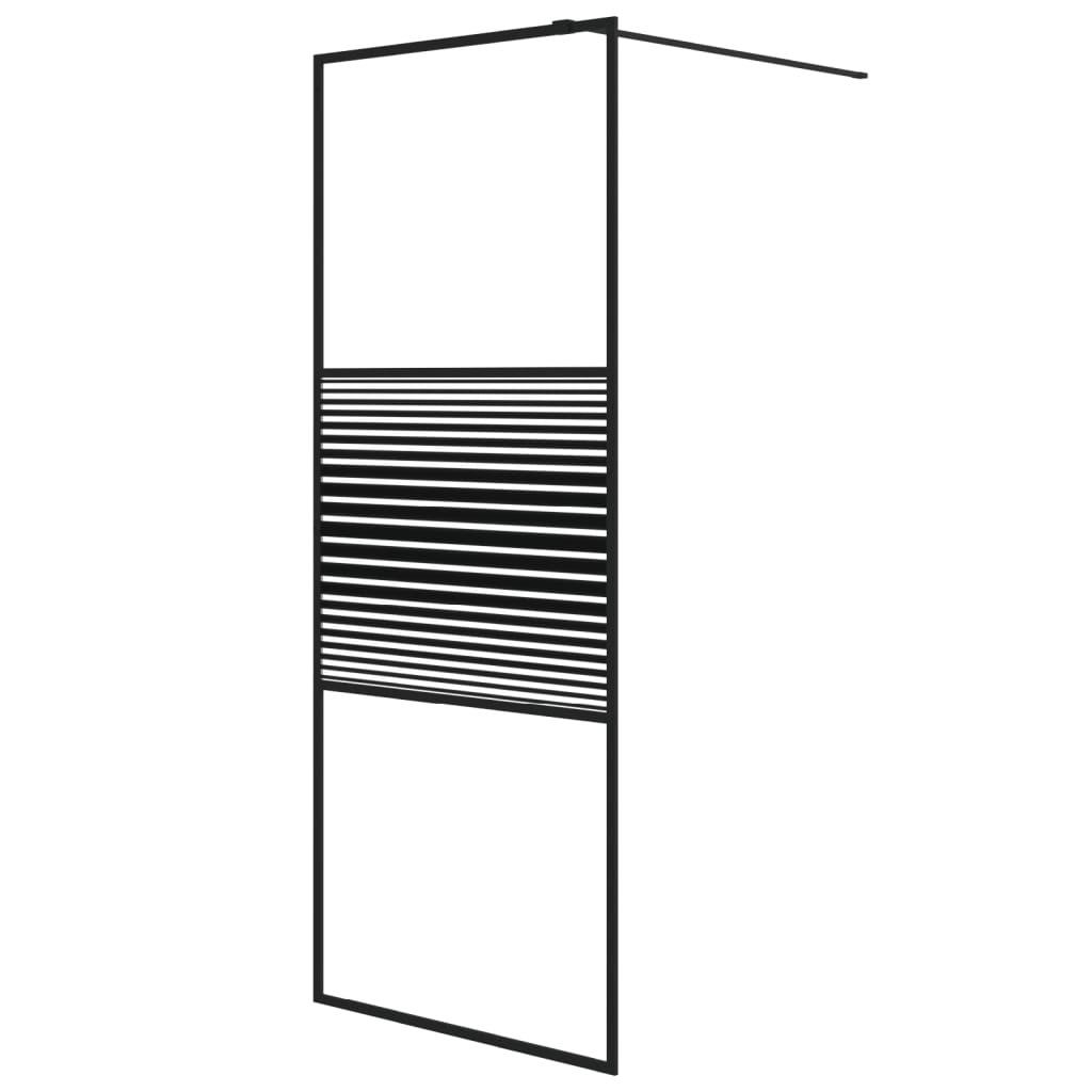 Vidaxl Walk-In Shower Mall 80x195 cm de vidrio ESG transparente negro
