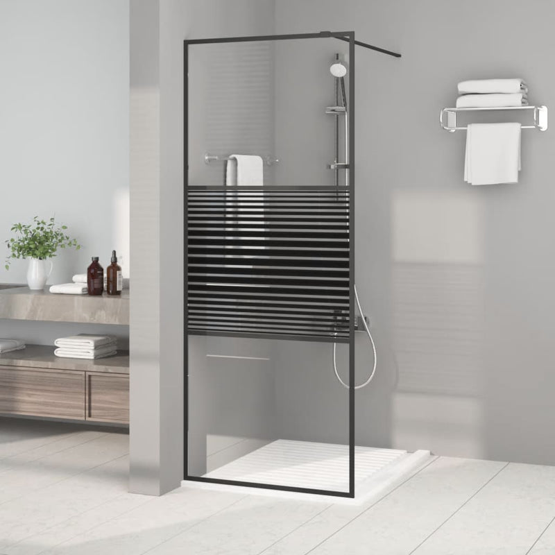 Vidaxl Walk-In Shower Mall 80x195 cm de vidrio ESG transparente negro