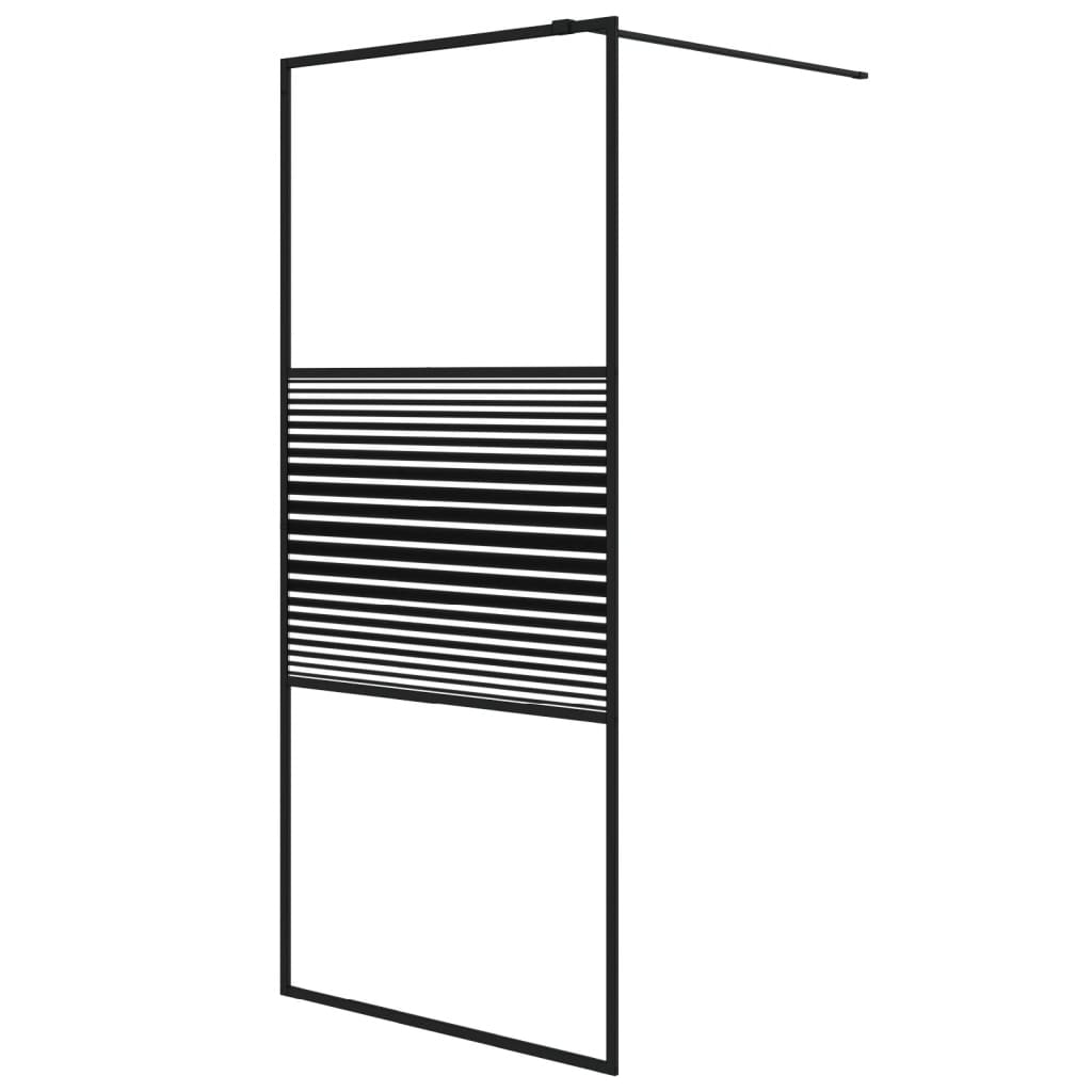 Vidaxl Walk-In Shower Mall 90x195 cm de vidrio ESG transparente negro