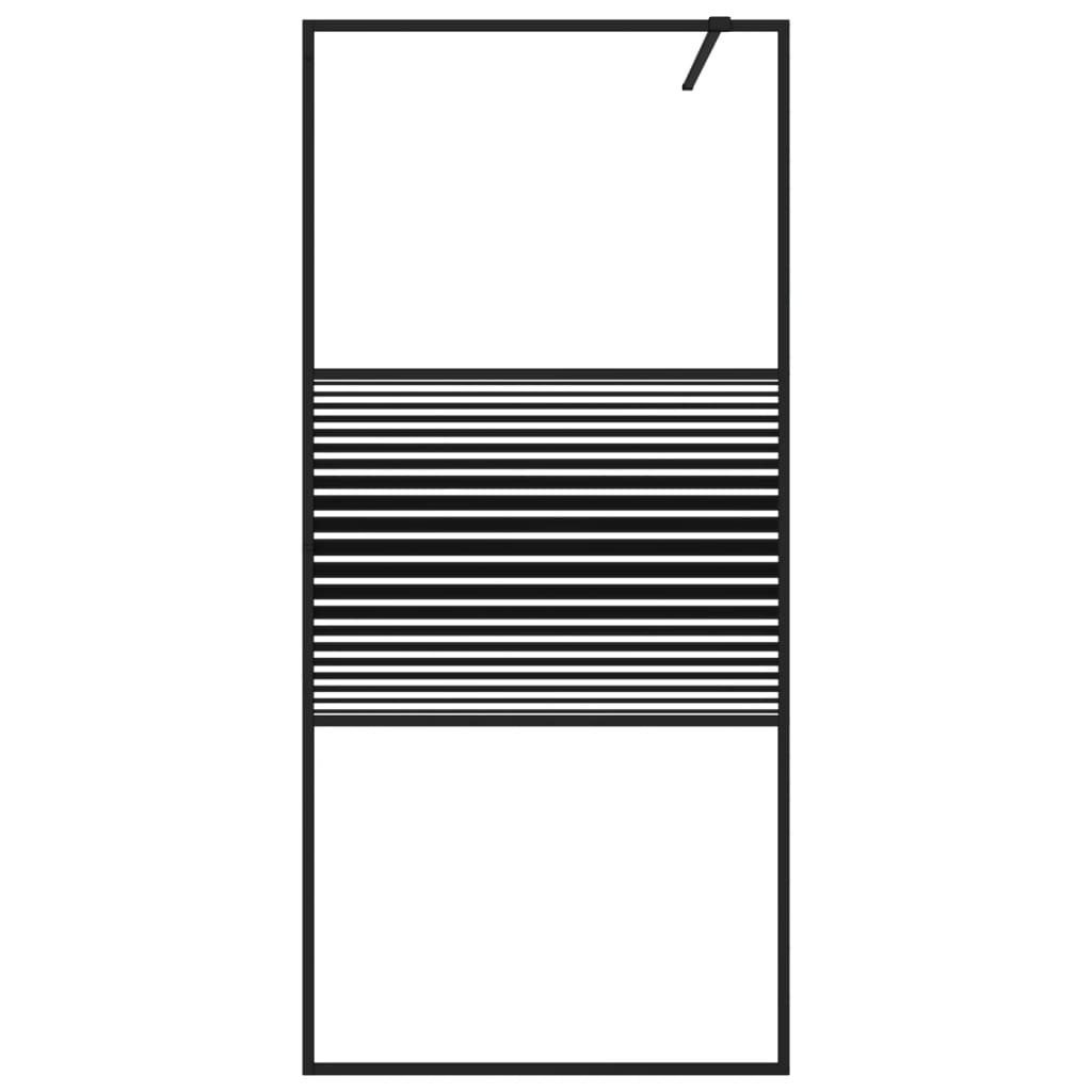 Vidaxl Walk-In Shower Mall 90x195 cm de vidrio ESG transparente negro