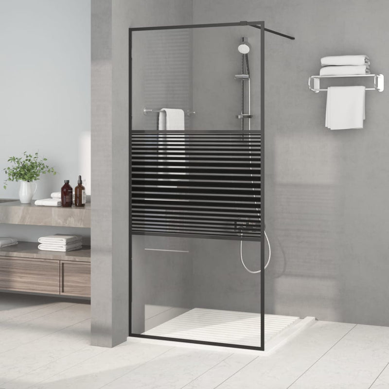 Vidaxl Walk-In Shower Mall 90x195 cm de vidrio ESG transparente negro