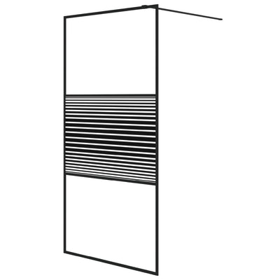 Vidaxl Walk-In Shower Wall 100x195 cm Glass trasparente ESG nero