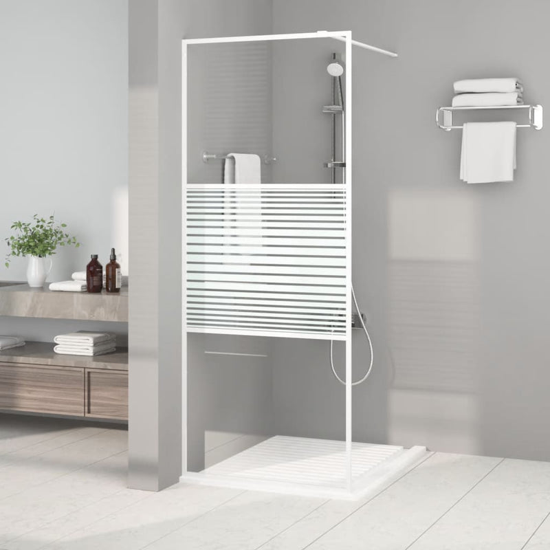 Vidaxl inloopdouchewand 80x195 cm transparant esg-glas wit