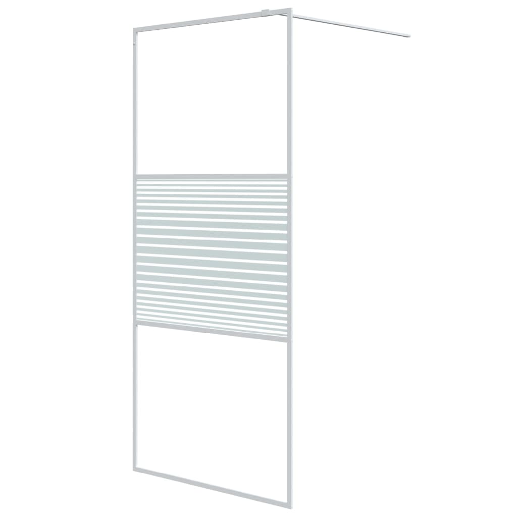 Vidaxl Walk-In Shower Mall 90x195 cm de vidrio ESG transparente blanco
