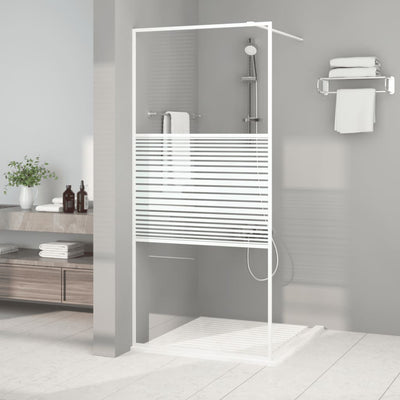 Vidaxl Walk-In Shower Wall 90x195 cm Transparent ESG Glass White