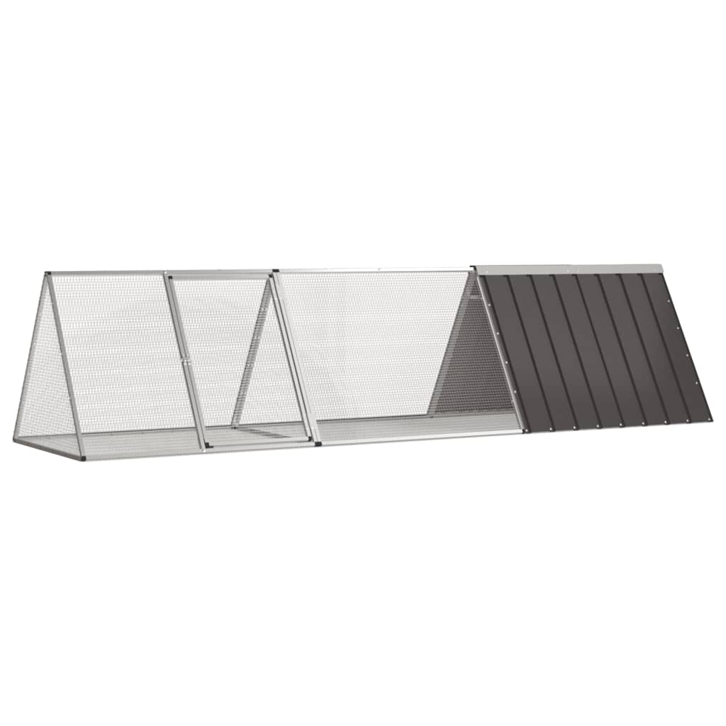 Gabbia per conigli VidaXL antracite 302,5x80,5x71 cm in acciaio zincato