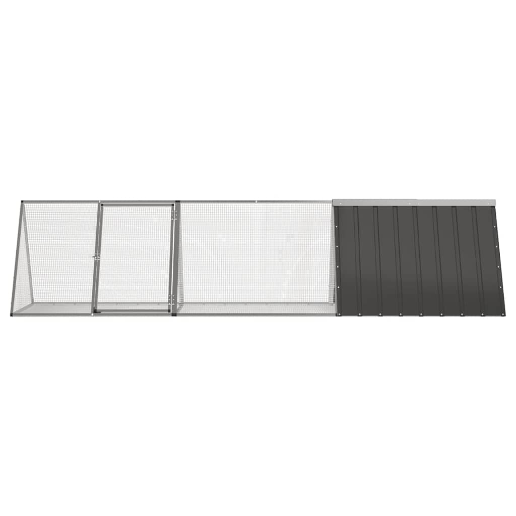 Gabbia per conigli VidaXL antracite 302,5x80,5x71 cm in acciaio zincato
