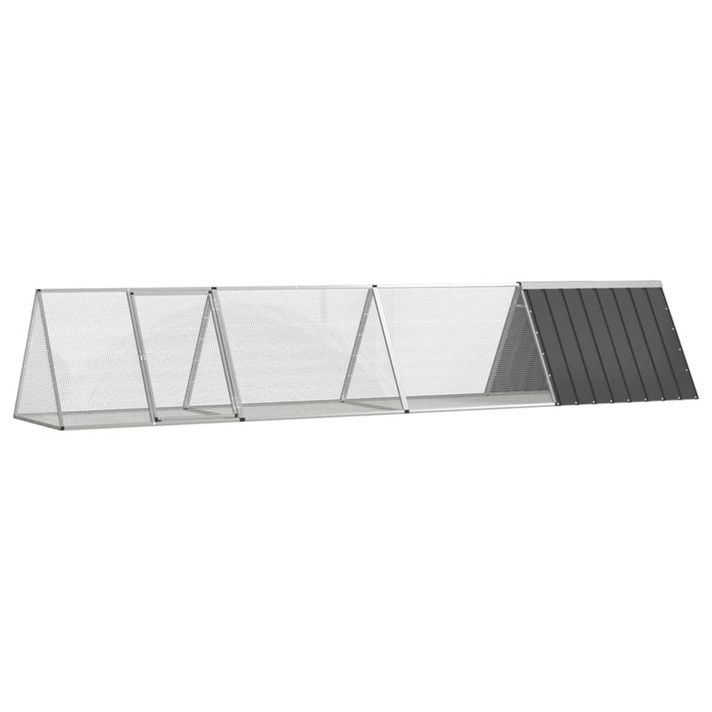 Vidaxl konijnenhok 403,5x80,5x71 cm gegalvaniseerd staal antraciet