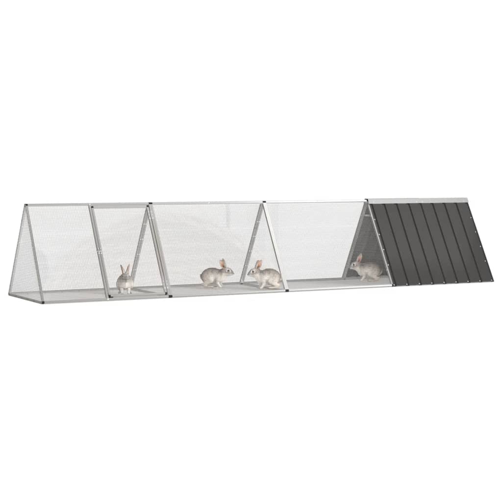 Conejera vidaxxl 403,5x80,5x71 cm acero galvanizado antracita