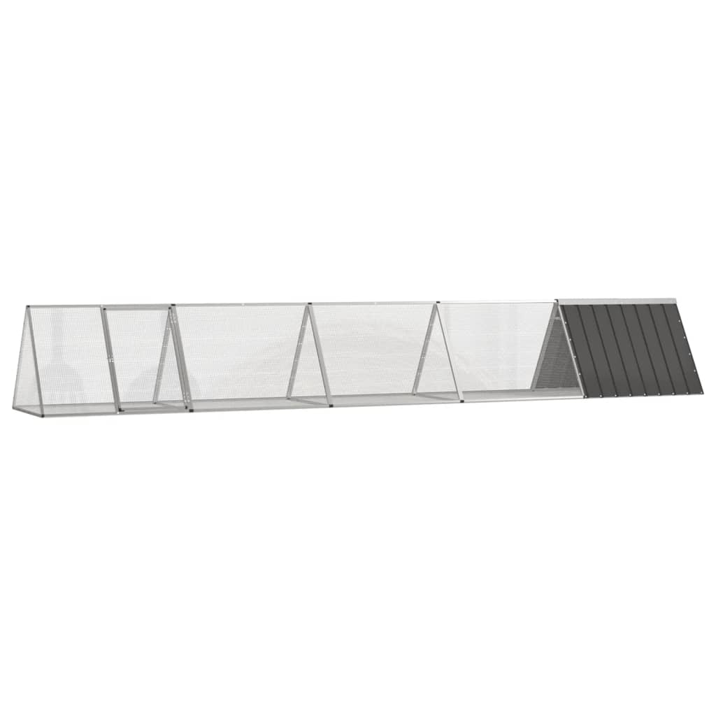 Conigliera Vidaxxl 504,5x80,5x71 cm in acciaio zincato antracite