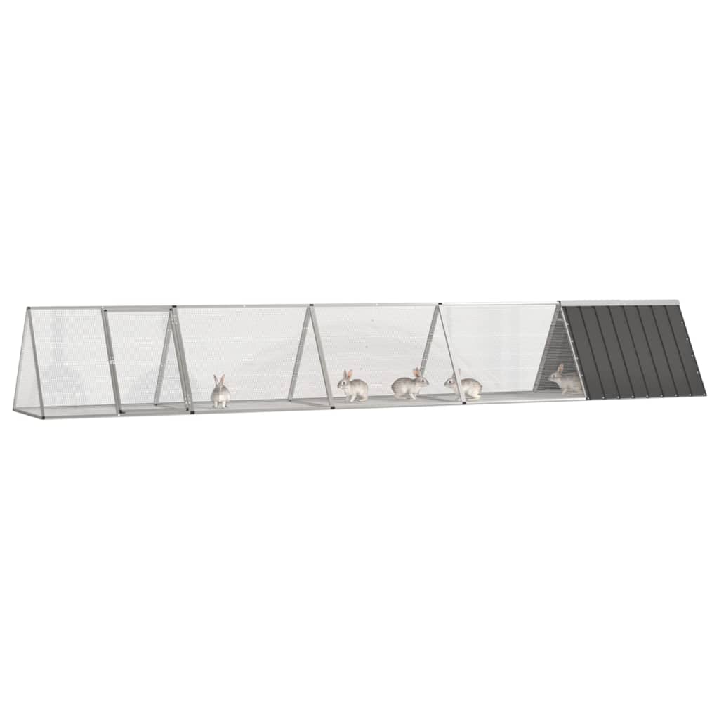 Conigliera Vidaxxl 504,5x80,5x71 cm in acciaio zincato antracite
