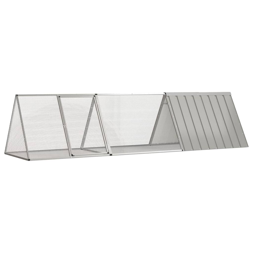 Gabbia per conigli Vidaxx grigia 302,5x80,5x71 cm in acciaio zincato