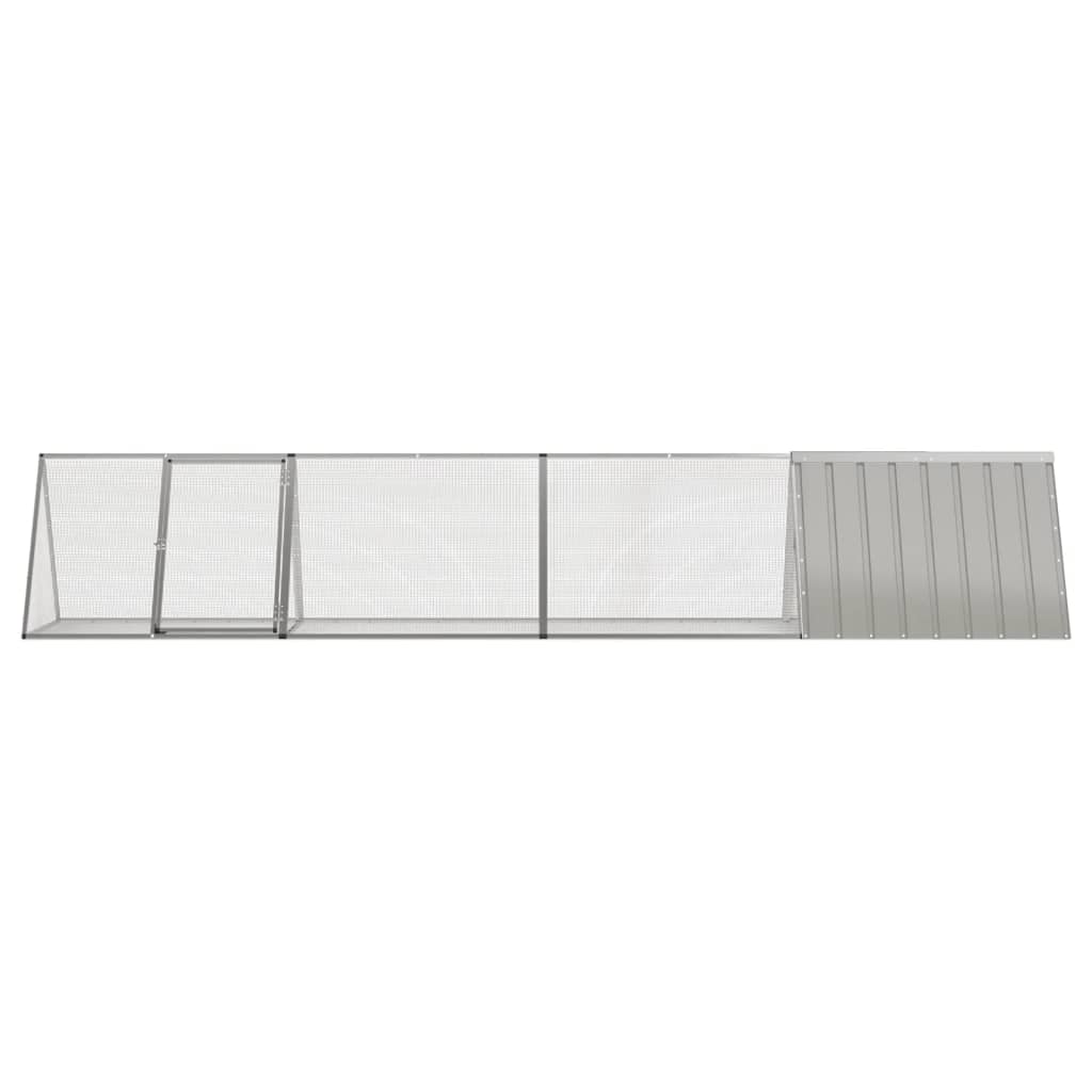 Conejera vidaxxl 403,5x80,5x71 cm acero galvanizado gris