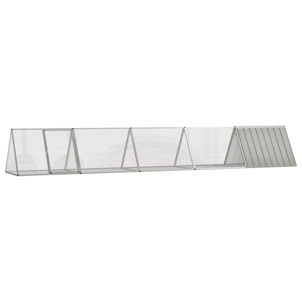 Conigliera Vidaxxl 504,5x80,5x71 cm acciaio zincato grigio