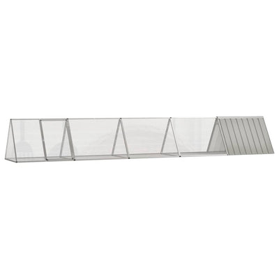 Conejera vidaxxl 504,5x80,5x71 cm acero galvanizado gris