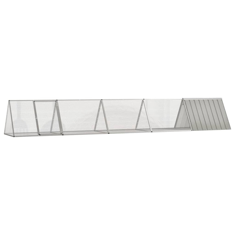 Vidaxl konijnenhok 504,5x80,5x71 cm gegalvaniseerd staal grijs