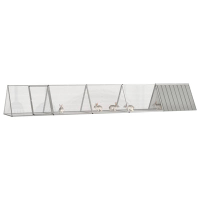 Conejera vidaxxl 504,5x80,5x71 cm acero galvanizado gris