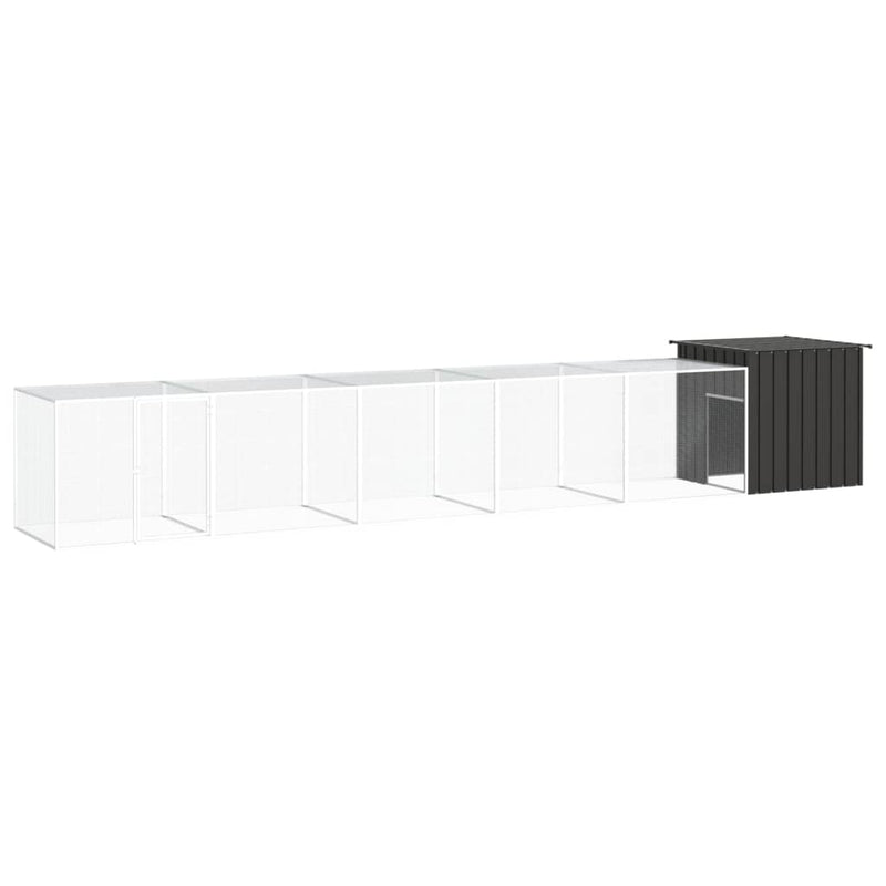Vidaxl Chicken Coop 600x91x100 cm de acero galvanizado antracita