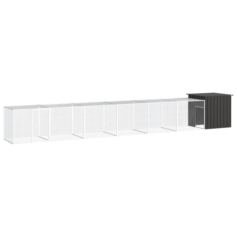 Vidaxl Chicken Coop 700x91x100 cm de acero galvanizado antracita