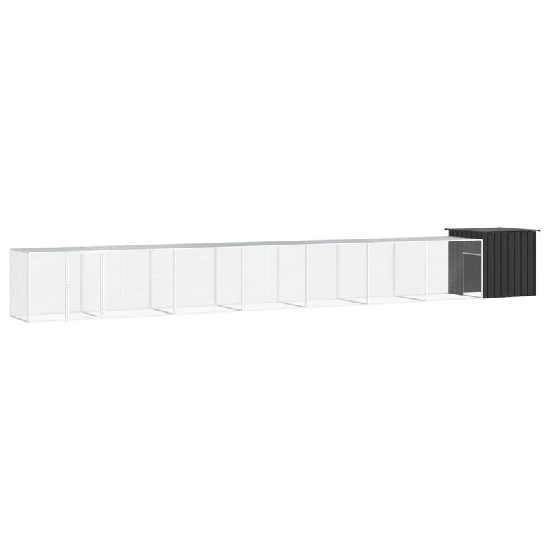 Vidaxl Chicken Coop 800x91x100 cm de acero galvanizado antracita