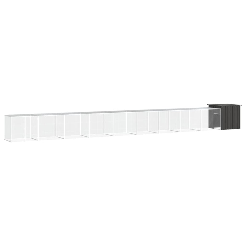 Vidaxl Chicken Coop 1000x91x100 cm de acero galvanizado antracita
