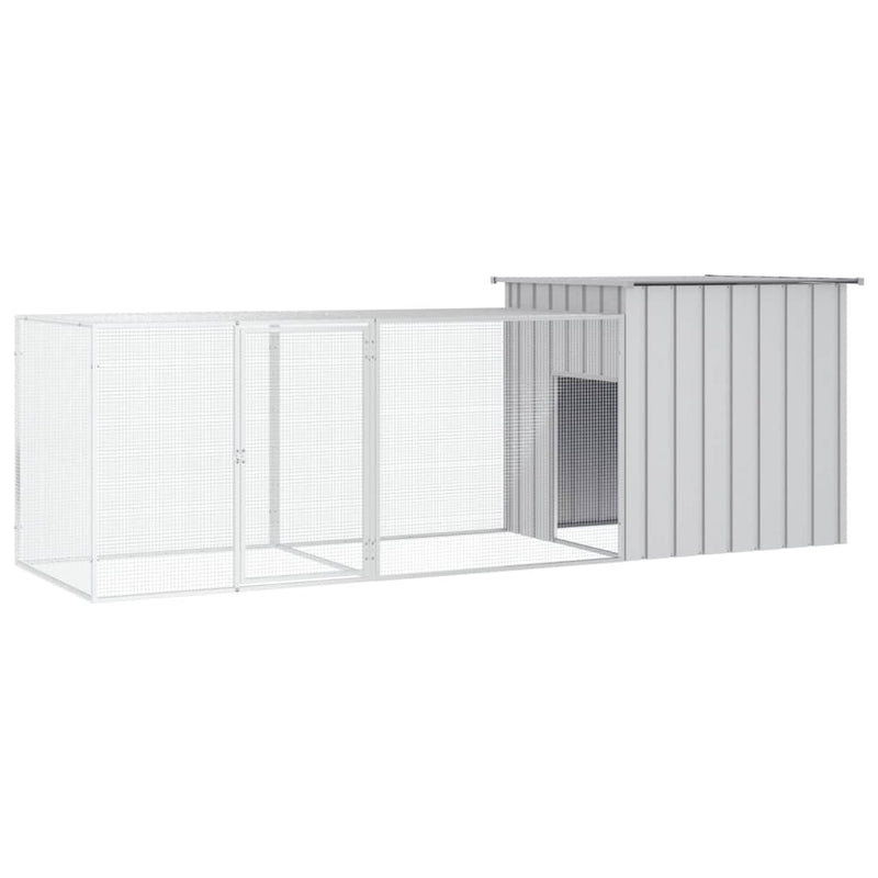 Vidaxl Chicken Coop 300x91x100 cm grigio galvanizzato