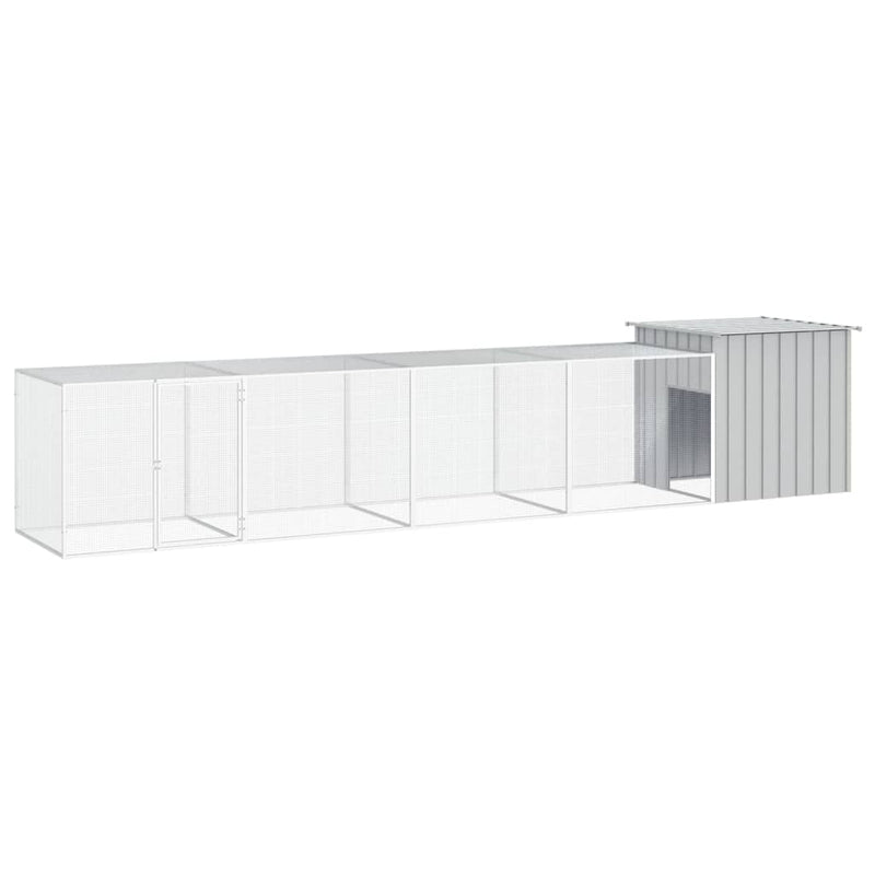 VidaXL Kippenhok 500x91x100 cm gegalvaniseerd staal grijs