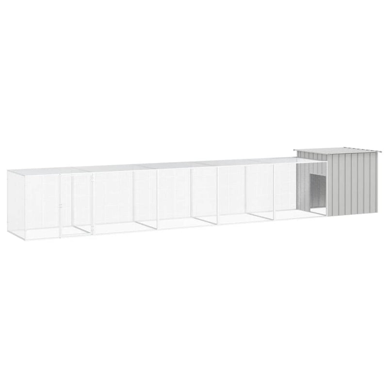 Vidaxl Chicken Coop 600x91x100 cm grigio galvanizzato