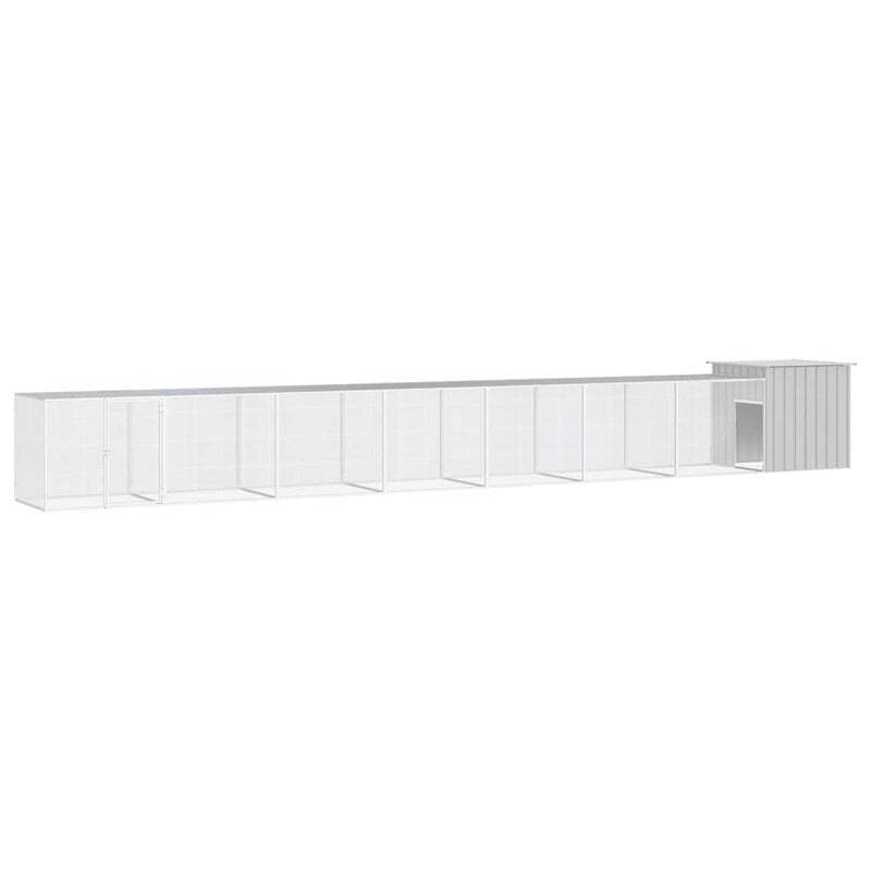 Vidaxl Chicken Coop 800x91x100 cm grigio galvanizzato