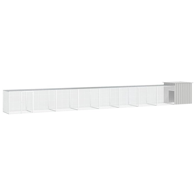 Vidaxl Chicken Coop 900x91x100 cm de acero galvanizado gris