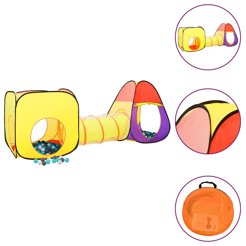 Tienda de juego para niños Vidaxl con 250 bolas de 255x80x100 cm de color multicolor