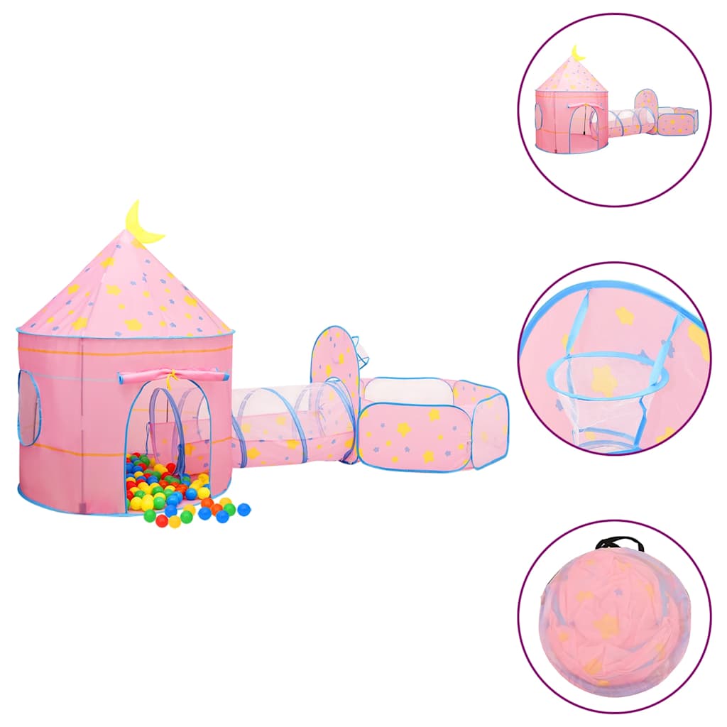 Tenda da gioco per bambini Vidaxl con 250 palline 301x120x128 cm rosa