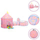 Tenda da gioco per bambini Vidaxl con 250 palline 301x120x128 cm rosa