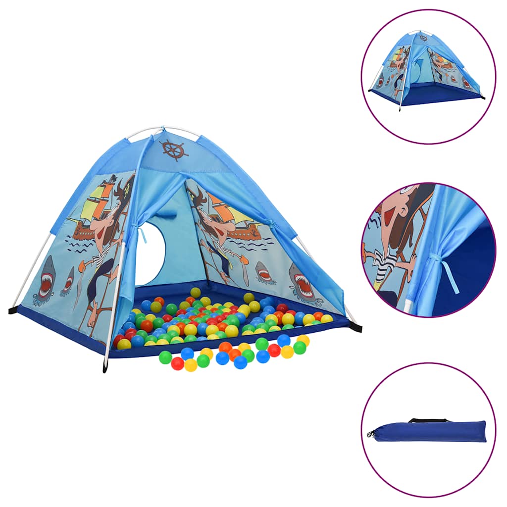 Tenda da gioco per bambini Vidaxl con 250 palline 120x120x90 cm blu