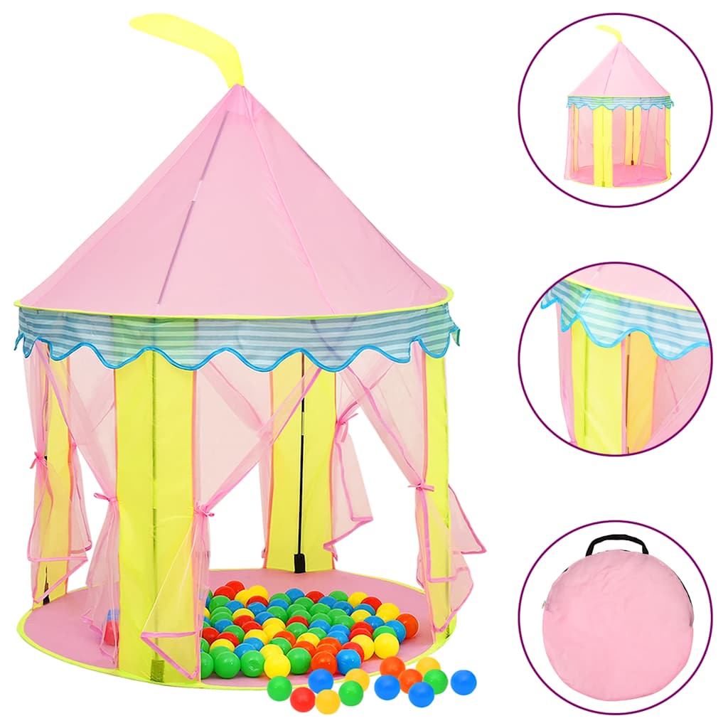 Vidaxl Children's Play Tent con 250 bolas 100x100x127 cm rosa