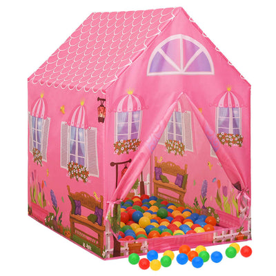 Tenda da gioco per bambini Vidaxl con 250 palline 69x94x104 cm rosa