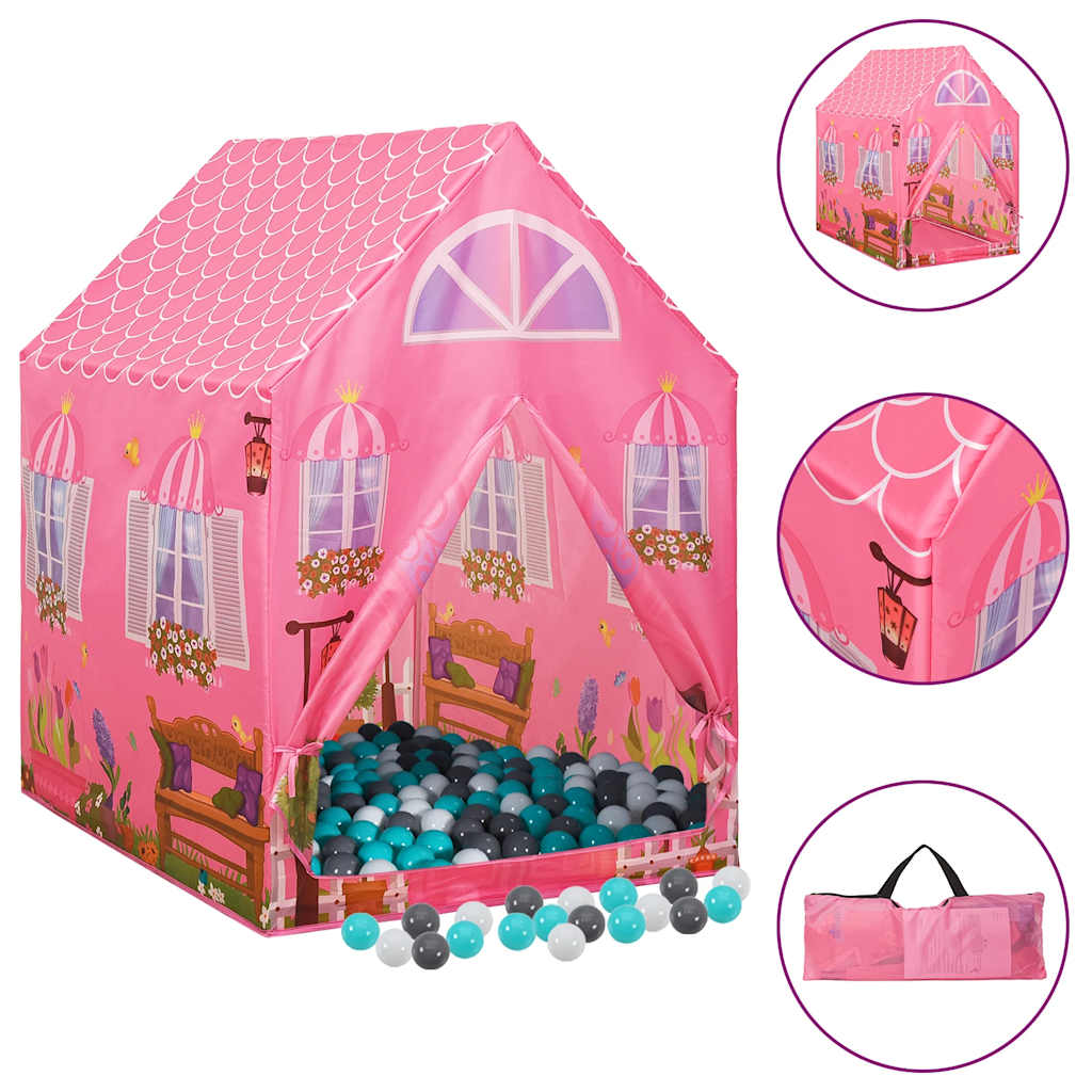 Vidaxl Children's Play Tent con 250 bolas 69x94x104 cm rosa