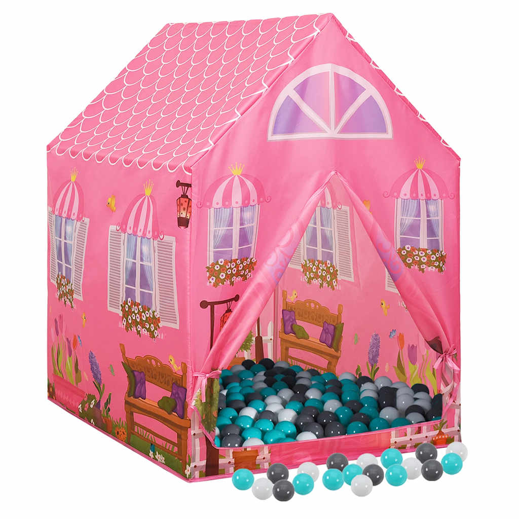 Vidaxl Children's Play Tent con 250 bolas 69x94x104 cm rosa