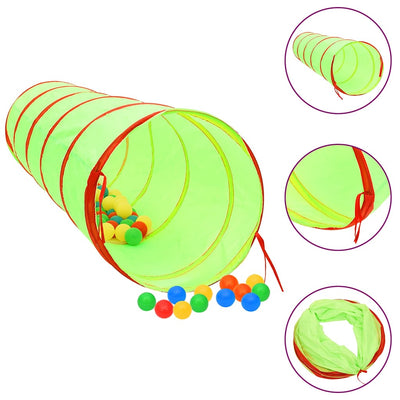 Vidaxl Tunnel di gioco per bambini con 250 palline da 175 cm in poliestere verde