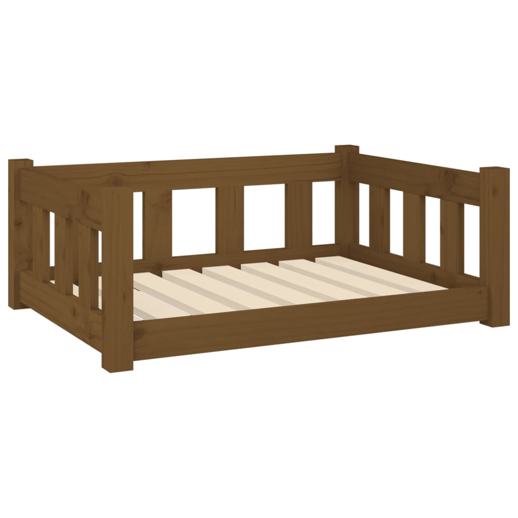 Vidaxl Dog Basket 75.5x55.5x28 cm Miele di pino solido marrone