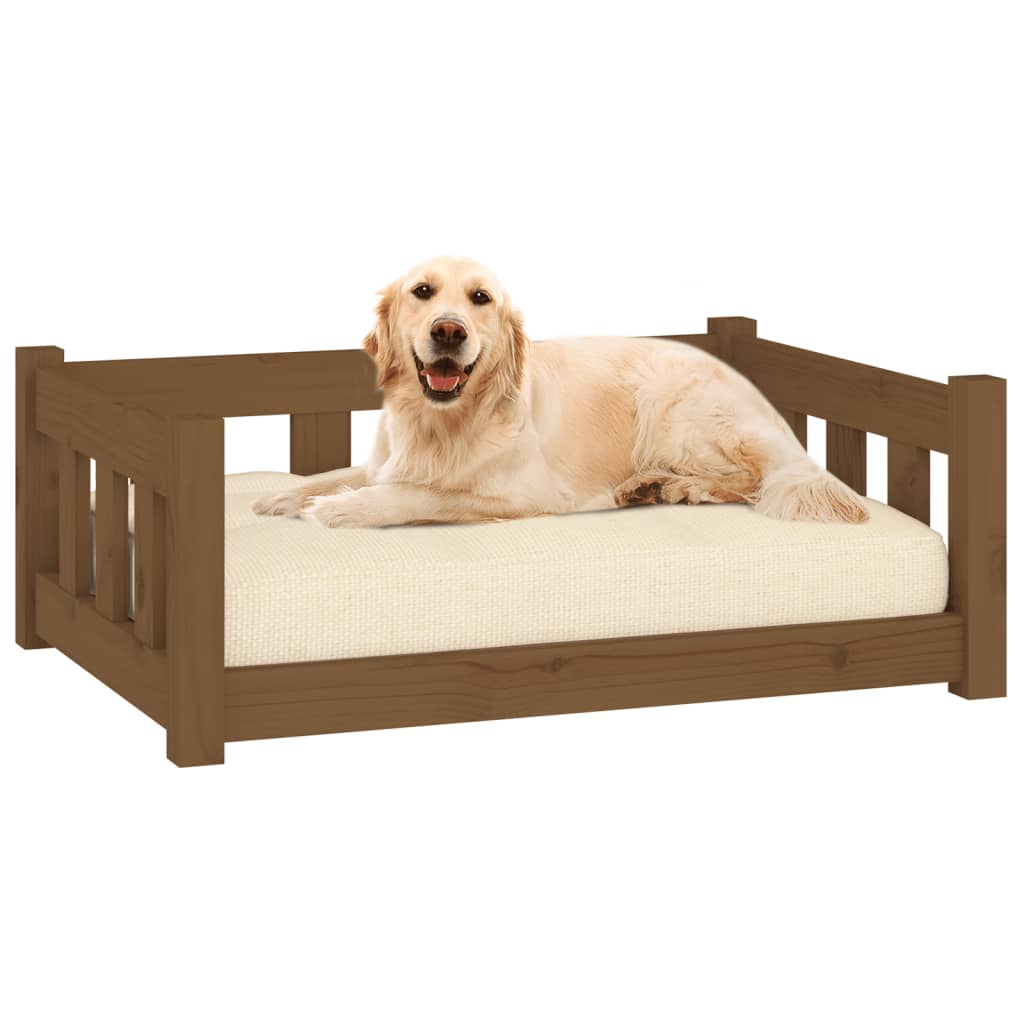 Vidaxl Dog Basket 75.5x55.5x28 cm Miele di pino solido marrone