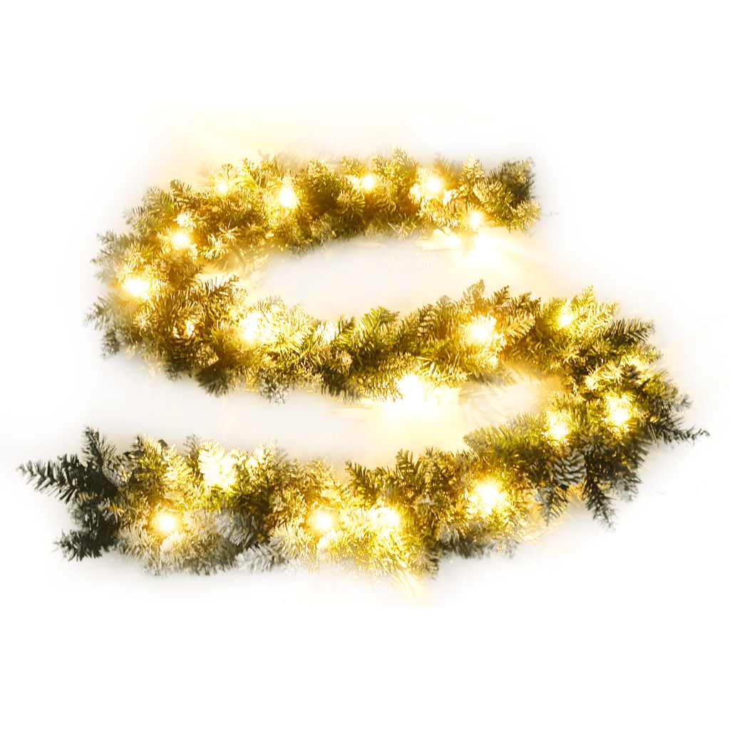 Vidaxl Ghirlanda di Natale con luci a LED 2,7 m PVC verde