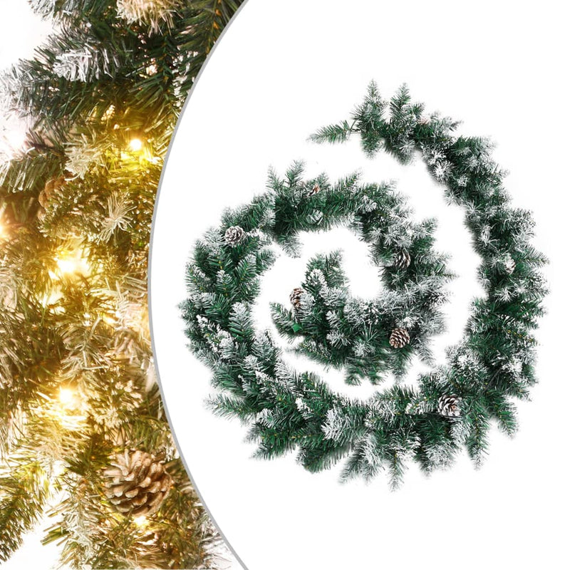 VidaXL Kerstslinger met LED-lampjes 2,7 m PVC groen