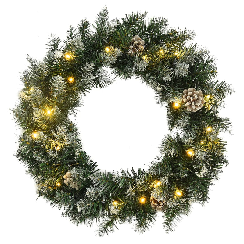 Vidaxl Christmas Greath con luci a LED 60 cm PVC Verde