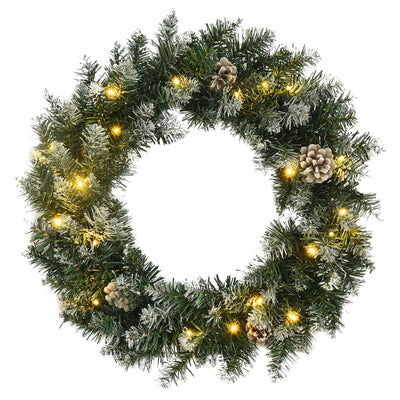 Vidaxl Christmas Greath con luci a LED 60 cm PVC Verde